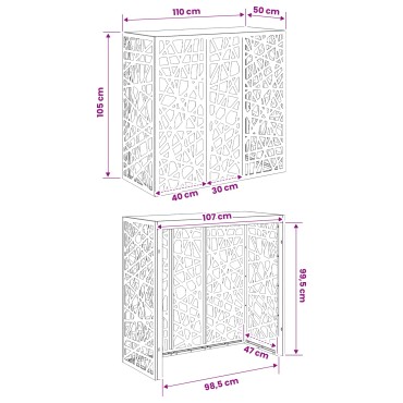 vidaXL Κάλυμμα κλιματιστικού Σκ rusty 110 x 50 x 105 εκ