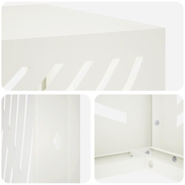vidaXL Κάλυμμα κλιματιστικού Λευκό 110 x 50 x 105 εκ Ατσάλι