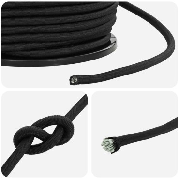 vidaXL Σχοινιά Bungee 8 mm Μαύρο PP και καουτσούκ