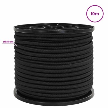 vidaXL Σχοινιά Bungee 8 mm Μαύρο PP και καουτσούκ