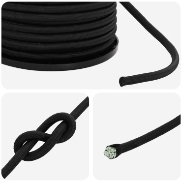 vidaXL Σχοινιά Bungee 4 mm Μαύρο PP και καουτσούκ