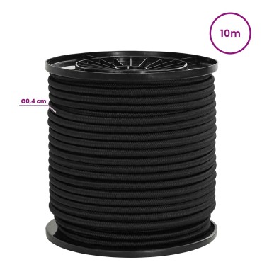 vidaXL Σχοινιά Bungee 4 mm Μαύρο PP και καουτσούκ
