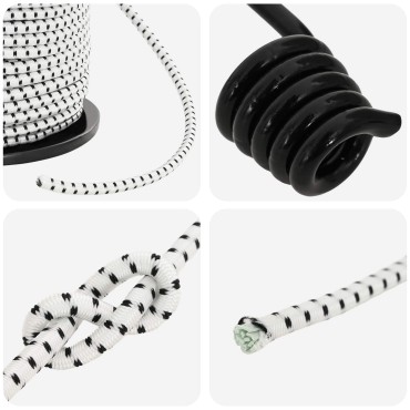 vidaXL Σχοινιά Bungee με Γάντζους 6 mm Μαύρο και Λευκό