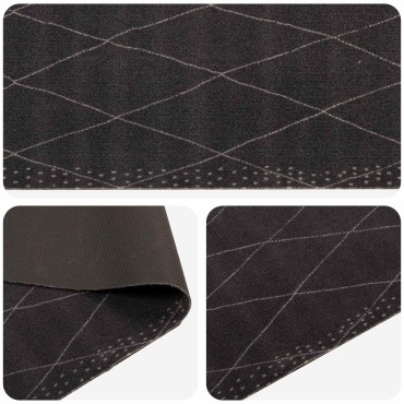 vidaXL Χαλί Κουζίνας ανθρακί καρό 180 x 60 cm 100% Πολυαμίδιο Πλένεται
