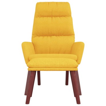 vidaXL Πολυθρόνα Relax Κίτρινη Μουσταρδί Υφασμάτινη με Σκαμπό 70x77x98cm 1 τεμ.