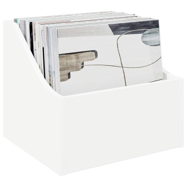 vidaXL Κουτί LP Λευκό 37 x 33 x 32 εκ. Επεξεργασμένο Ξύλο