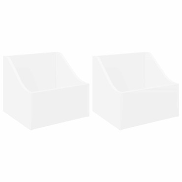 vidaXL Κουτί LP 2 τμχ. Λευκό 37 x 33 x 32 εκ. Επεξεργασμένο Ξύλο