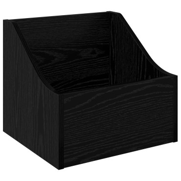 vidaXL Κουτί LP Μαύρη Δρυς 37 x 33 x 32 εκ. Επεξεργασμένο Ξύλο