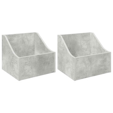 vidaXL Κουτί LP 2 τμχ. Γκρι Σκυροδέματος 37 x 33 x 32 εκ.