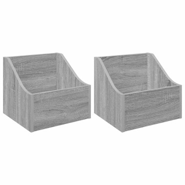 vidaXL Κουτί LP 2 τμχ. Γκρι Sonoma 37 x 33 x 32 εκ. Επεξεργασμένο Ξύλο