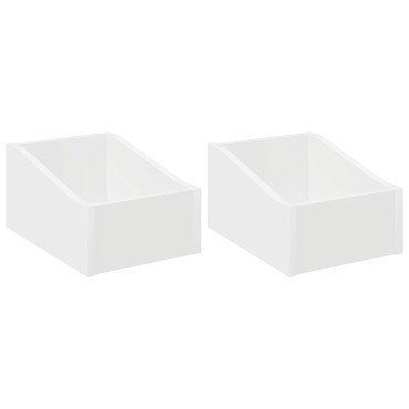 vidaXL Κουτί LP 2 τμχ. Λευκό 23 x 33 x 16 εκ. Επεξεργασμένο Ξύλο