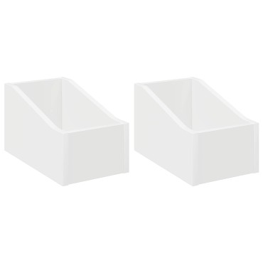 vidaXL Κουτί LP 2 τμχ. Λευκό 18 x 32 x 18 εκ. Επεξεργασμένο Ξύλο
