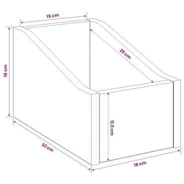 vidaXL Κουτί LP 2 τμχ. Λευκό 18 x 32 x 18 εκ. Επεξεργασμένο Ξύλο