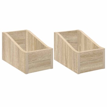 vidaXL Κουτί LP 2 τμχ. Sonoma Δρυς 18 x 32 x 18 εκ. Επεξεργασμένο Ξύλο