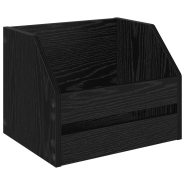 vidaXL Κουτί Άλμπουμ Βινυλίου Μαύρη Δρυς 38 x 30 x 29 εκ