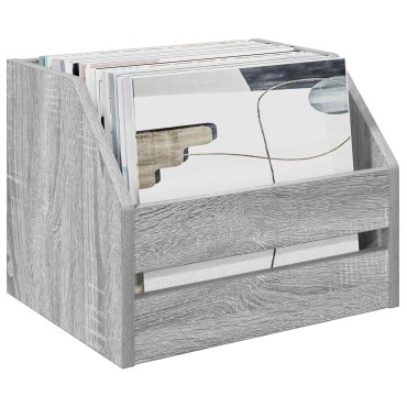 vidaXL Κουτί Άλμπουμ Βινυλίου 2 τμχ. Γκρι Sonoma 38 x 30 x 29 εκ