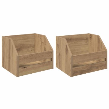 vidaXL Κουτί Άλμπουμ Βινυλίου 2 τμχ. Artisan Δρυς 38 x 30 x 29 εκ