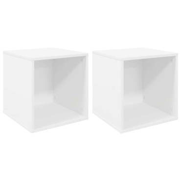 vidaXL Κουτί Άλμπουμ Βινυλίου 2 τμχ. Λευκό 37 x 36,5 x 38 εκ.