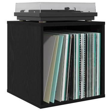 vidaXL Κουτί Άλμπουμ Βινυλίου Μαύρη Δρυς 37 x 36,5 x 38 εκ.