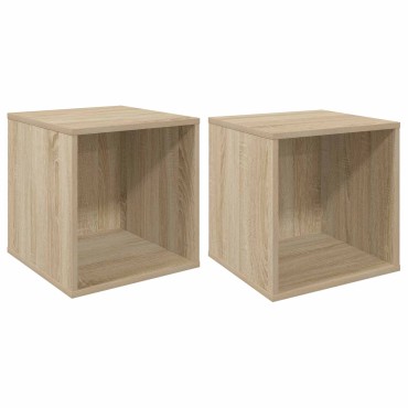 vidaXL Κουτί Άλμπουμ Βινυλίου 2 τμχ. Sonoma Δρυς 37 x 36,5 x 38 εκ.