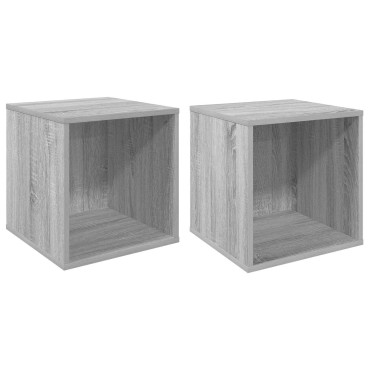 vidaXL Κουτί Άλμπουμ Βινυλίου 2 τμχ. Γκρι Sonoma 37 x 36,5 x 38 εκ.