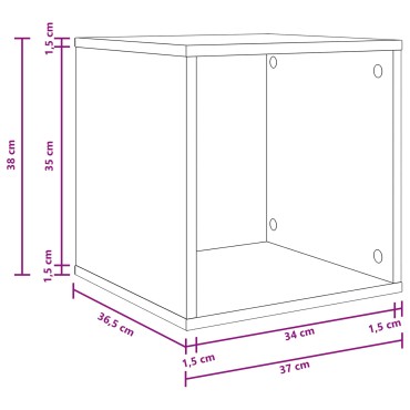 vidaXL Κουτί Άλμπουμ Βινυλίου Artisan Δρυς 37 x 36,5 x 38 εκ.