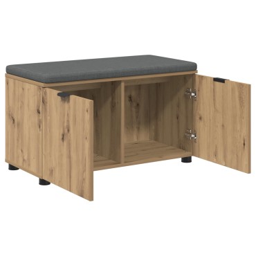 vidaXL Πάγκος Παπουτσιών με Μαξιλάρι Artisan Δρυς 80x38x46cm 1 τεμ.