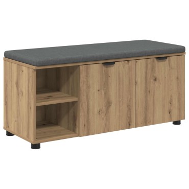 vidaXL Πάγκος Παπουτσιών με Μαξιλάρι Artisan Δρυς 100x38x46 εκ 1 τεμ.
