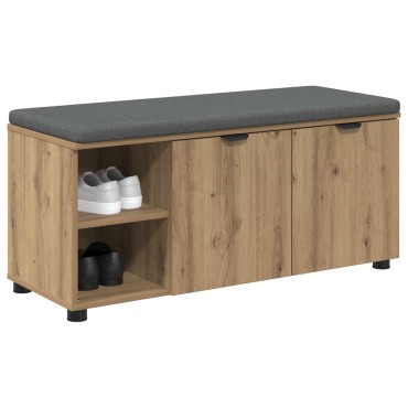 vidaXL Πάγκος Παπουτσιών με Μαξιλάρι Artisan Δρυς 100x38x46 εκ 1 τεμ.