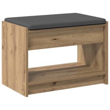vidaXL Πάγκος Παπουτσιών με Μαξιλάρι Artisan Δρυς 63x38x45 εκ 1 τεμ.