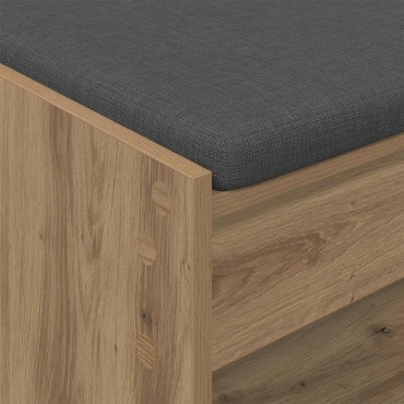 vidaXL Πάγκος Παπουτσιών με Μαξιλάρι Artisan Δρυς 63x38x45 εκ 1 τεμ.