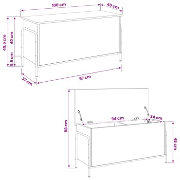 vidaXL Κουτί αποθήκευσης Artisan Δρυς 80x40x49,5 εκ