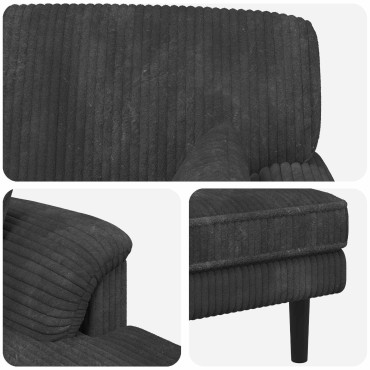 vidaXL Ανάκλιντρο Σκούρο Γκρι Βελούδο 101x174x90cm 1 τεμ.