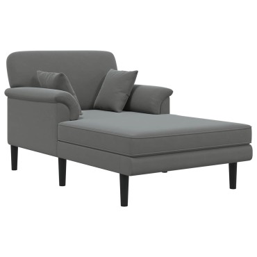 vidaXL Ανάκλιντρο Σκούρο Γκρι Βελούδο 101x174x90cm 1 τεμ.