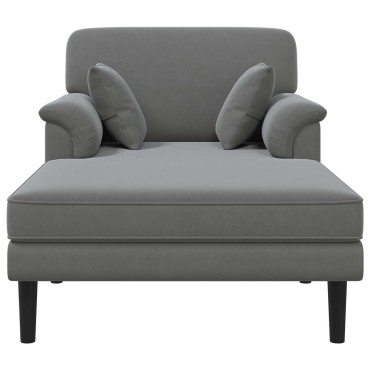 vidaXL Ανάκλιντρο Σκούρο Γκρι Βελούδο 101x174x90cm 1 τεμ.