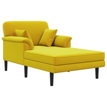 vidaXL Ανάκλιντρο Κίτρινο Βελούδο 101x174x90cm 1 τεμ.