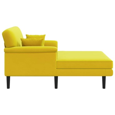 vidaXL Ανάκλιντρο Κίτρινο Βελούδο 101x174x90cm 1 τεμ.