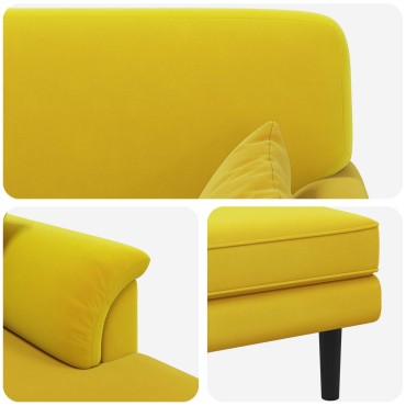 vidaXL Ανάκλιντρο Κίτρινο Βελούδο 101x174x90cm 1 τεμ.