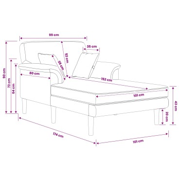 vidaXL Ανάκλιντρο Θαλασσί Βελούδο 101x174x90cm 1 τεμ.