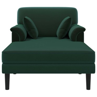 vidaXL Ανάκλιντρο Σκούρο Πράσινο Βελούδο 101x174x90cm 1 τεμ.