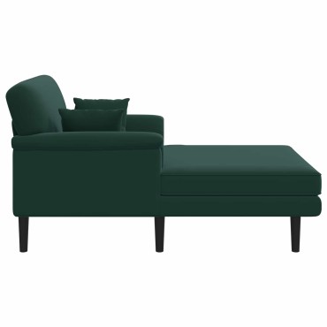 vidaXL Ανάκλιντρο Σκούρο Πράσινο Βελούδο 101x174x90cm 1 τεμ.