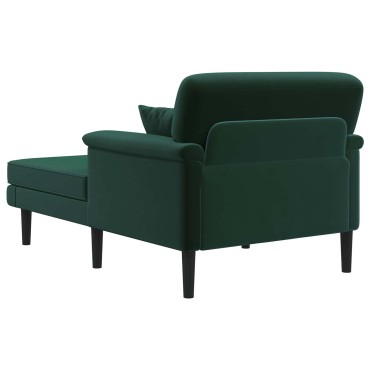 vidaXL Ανάκλιντρο Σκούρο Πράσινο Βελούδο 101x174x90cm 1 τεμ.