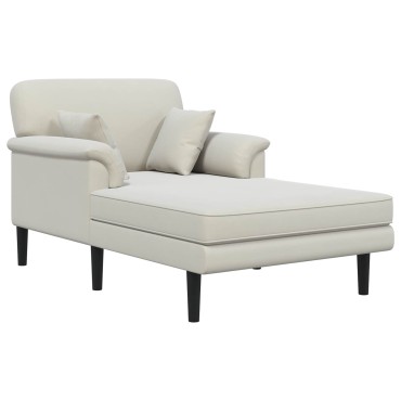 vidaXL Ανάκλιντρο Κρεμ Βελούδο 101x174x90cm 1 τεμ.