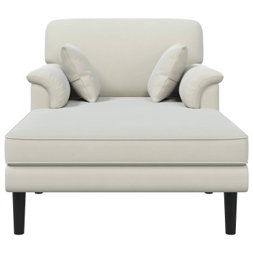 vidaXL Ανάκλιντρο Κρεμ Βελούδο 101x174x90cm 1 τεμ.