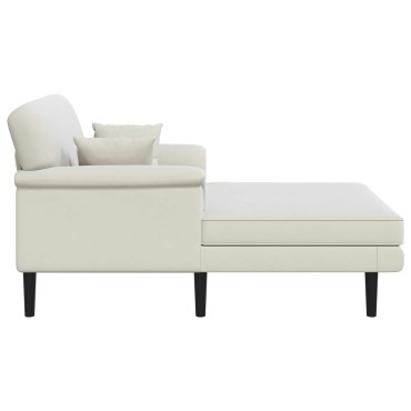 vidaXL Ανάκλιντρο Κρεμ Βελούδο 101x174x90cm 1 τεμ.