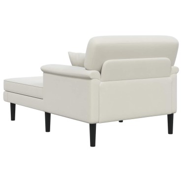 vidaXL Ανάκλιντρο Κρεμ Βελούδο 101x174x90cm 1 τεμ.