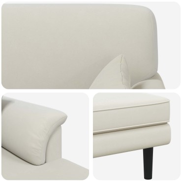 vidaXL Ανάκλιντρο Κρεμ Βελούδο 101x174x90cm 1 τεμ.