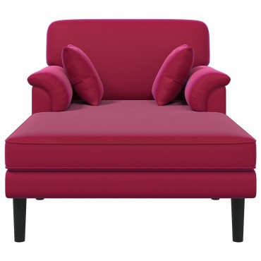 vidaXL Ανάκλιντρο Κόκκινο Βελούδο 101x174x90cm 1 τεμ.