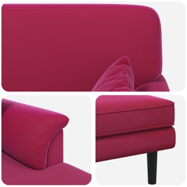 vidaXL Ανάκλιντρο Κόκκινο Βελούδο 101x174x90cm 1 τεμ.