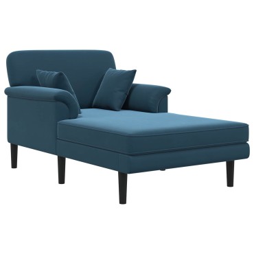 vidaXL Ανάκλιντρο Μπλε Βελούδο 101x174x90cm 1 τεμ.